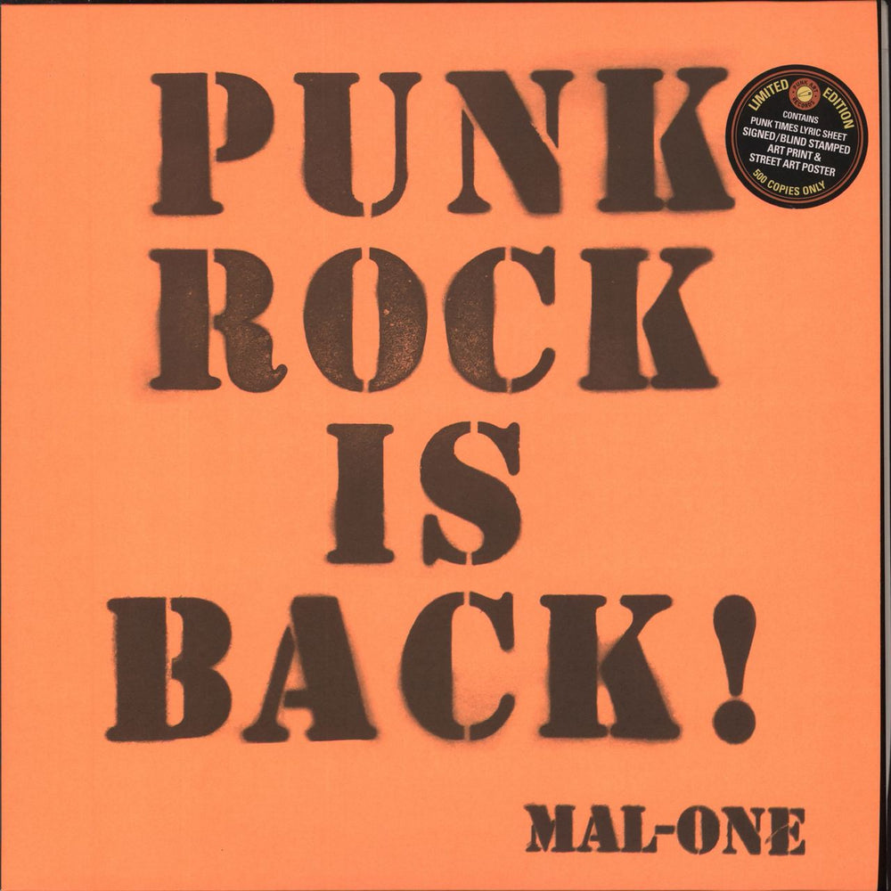 MAL-ONE Punk Rock Is Back! UK vinyl LP album (LP record) MAL-ONELP003