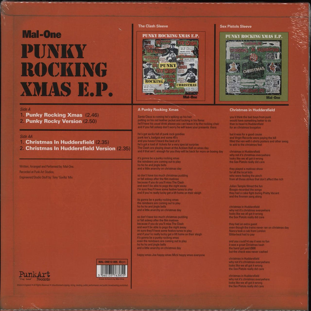 MAL-ONE Punky Rocking Xmas EP - CLASH sleeve & art print UK 12" vinyl single (12 inch record / Maxi-single) 3ZO12PU879080