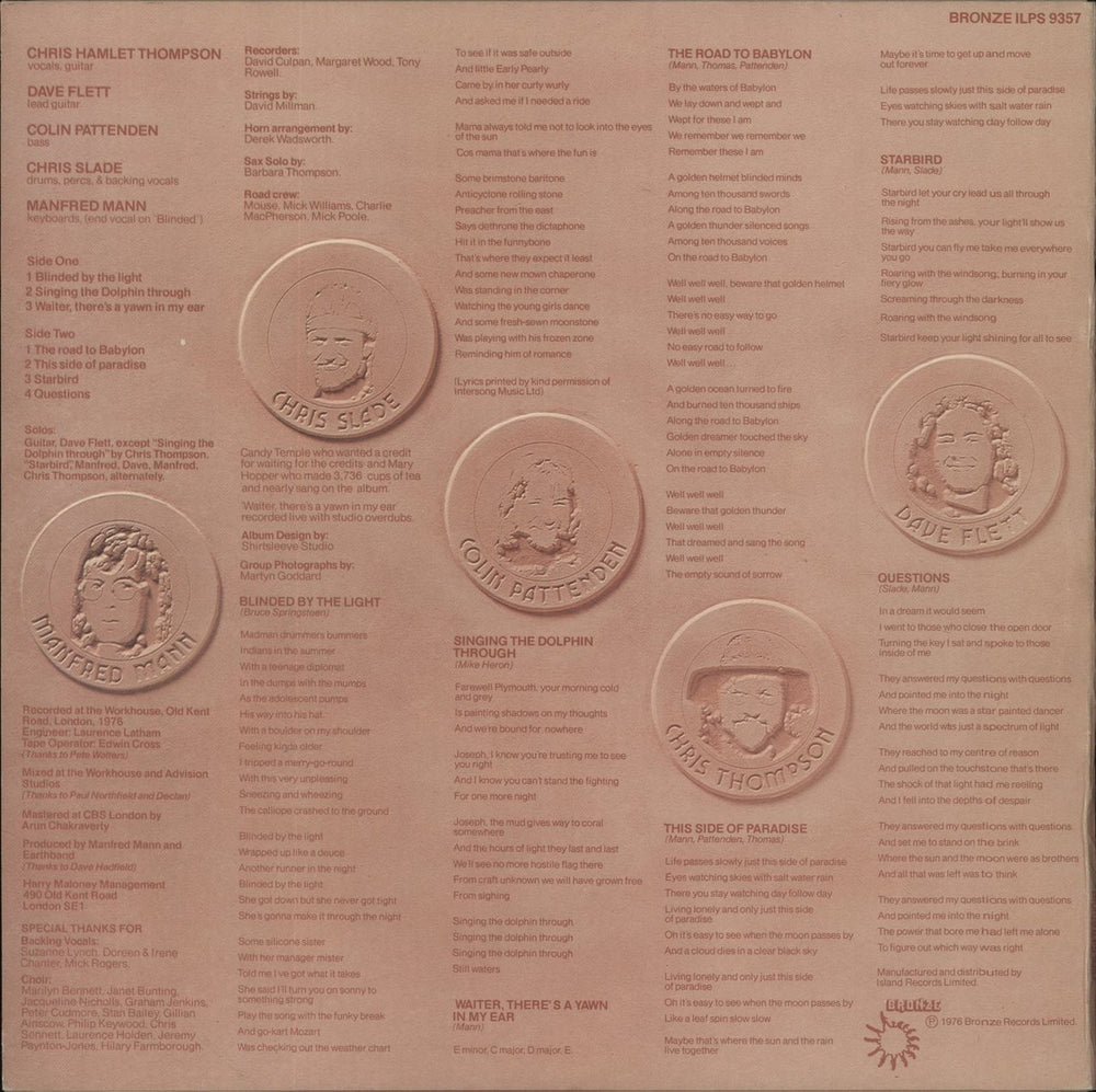 Manfred Mann's Earth Band The Roaring Silence UK vinyl LP album (LP record)