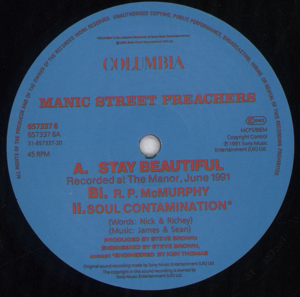 Manic Street Preachers Stay Beautiful - Deletion cut UK 12" vinyl single (12 inch record / Maxi-single) MAS12ST834927