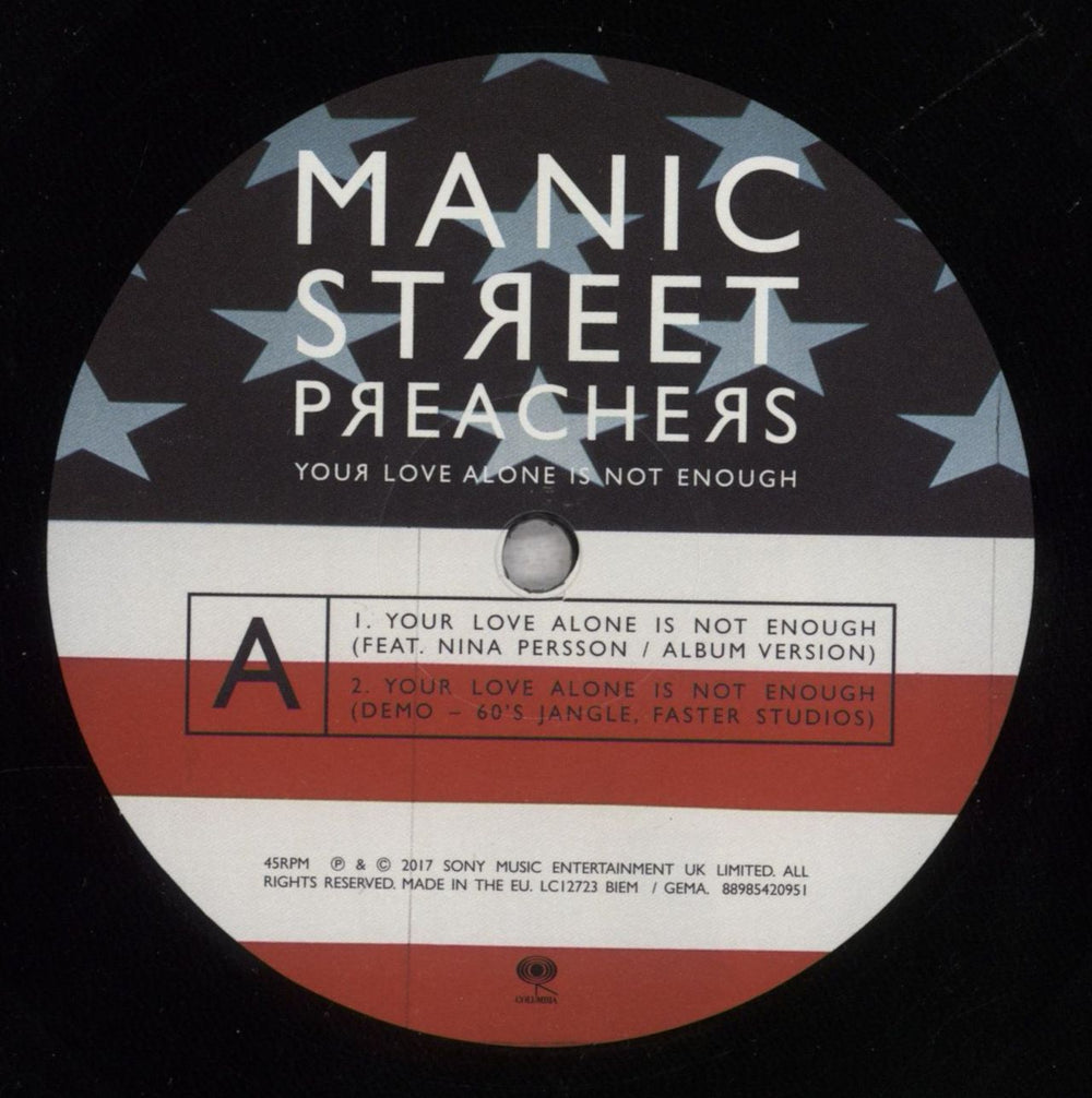 Manic Street Preachers Your Love Alone Is Not Enough - RSD17 - Numbered Sleeve UK 12" vinyl single (12 inch record / Maxi-single) MAS12YO840450