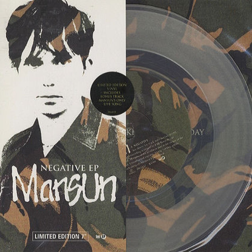 Mansun Negative EP - Clear Vinyl UK 7" vinyl single (7 inch record / 45) R6508