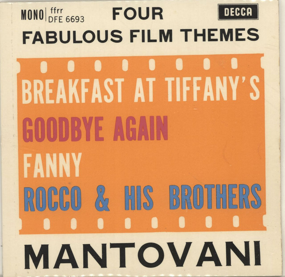 Mantovani Four Fabulous Film Themes EP UK 7" vinyl single (7 inch record / 45) DFE6693