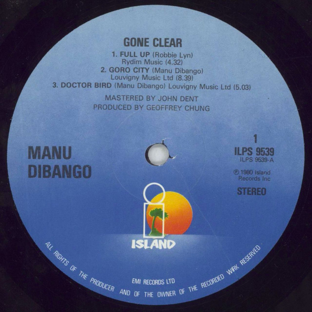 Manu Dibango Gone Clear UK vinyl LP album (LP record) 3MDLPGO452098