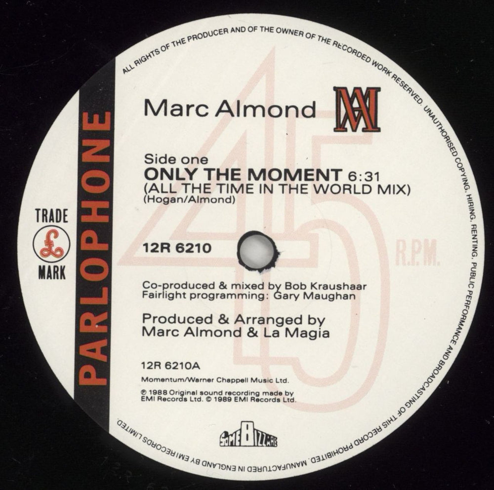 Marc Almond Only The Moment UK 12" vinyl single (12 inch record / Maxi-single) ALM12ON177740