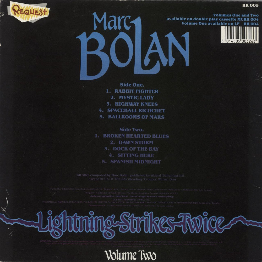 Marc Bolan Lightning Strikes Twice Volume Two - Red vinyl UK 10" vinyl single (10 inch record) 5014505003263