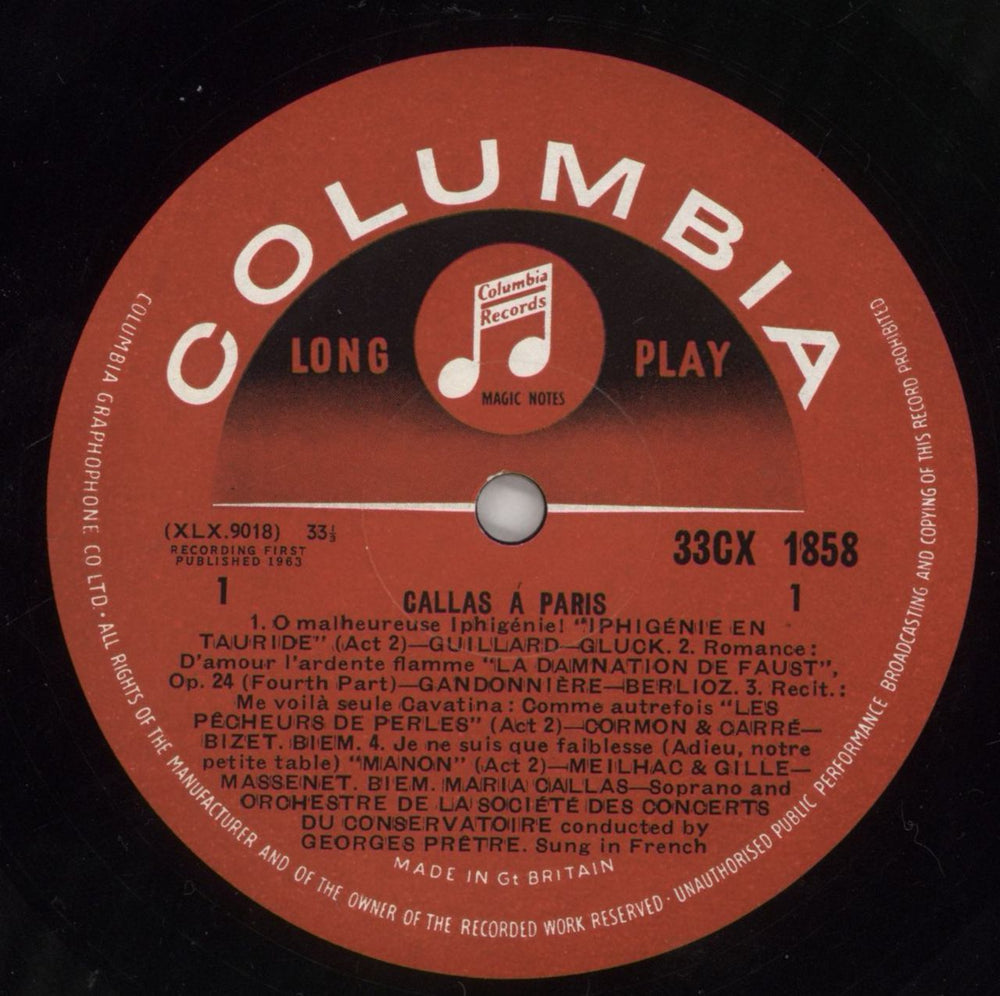 Maria Callas Callas À Paris UK vinyl LP album (LP record) M44LPCA860320