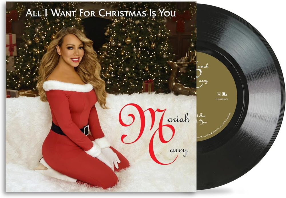 Mariah Carey All I Want For Christmas Is You - Black Vinyl - Sealed UK 7" vinyl single (7 inch record / 45) 196588914072