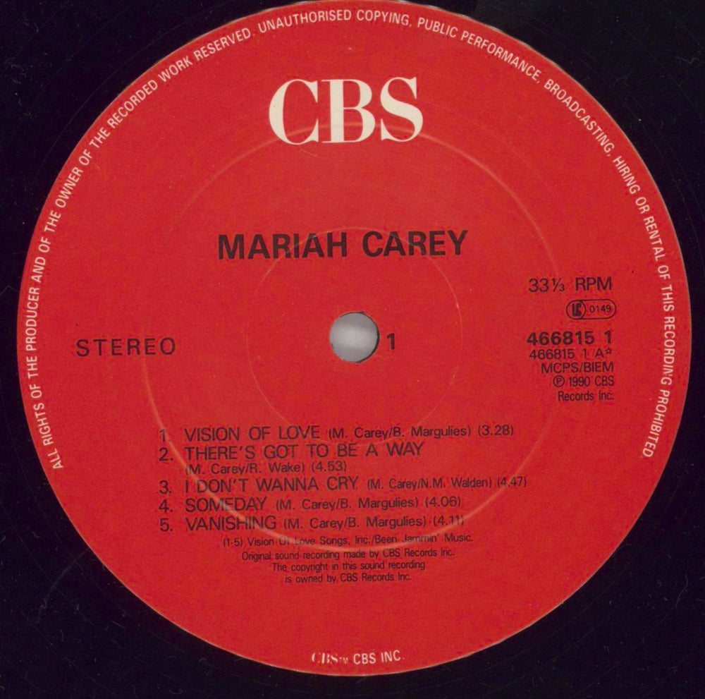 Mariah Carey Mariah Carey - Stickered sleeve UK vinyl LP album (LP record) CRYLPMA274912