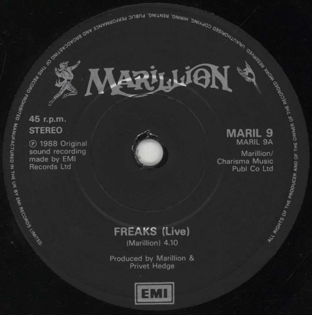 Marillion Freaks UK 7" vinyl single (7 inch record / 45) MAR07FR28956