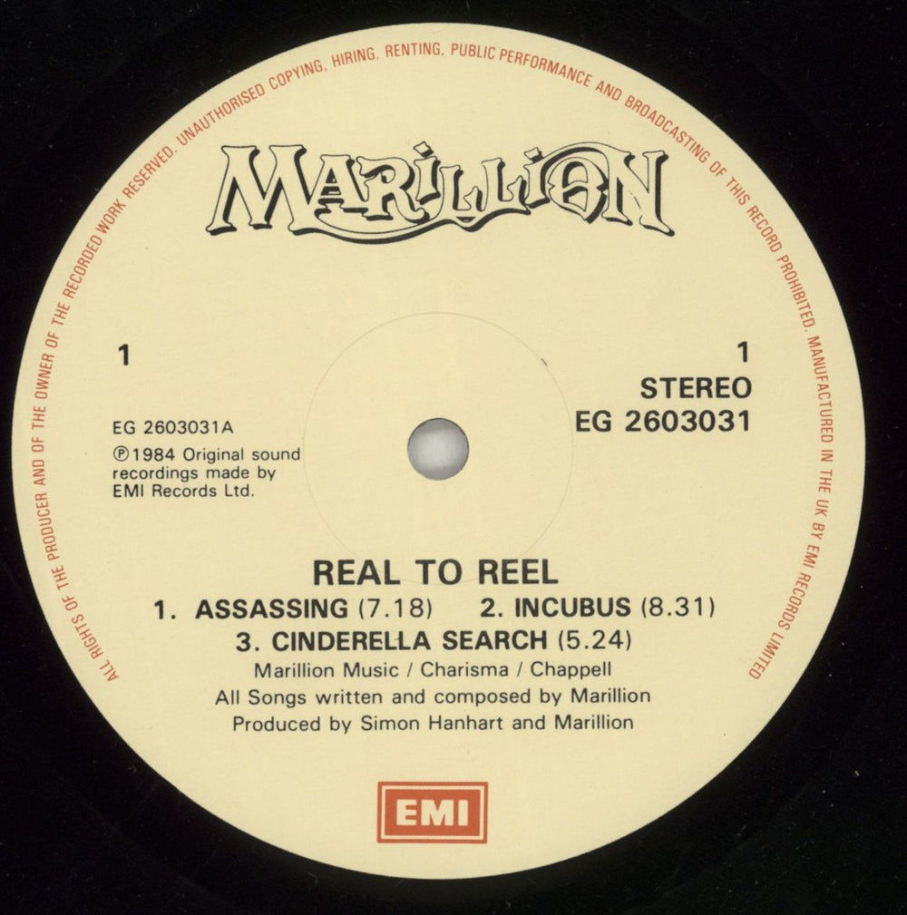 Marillion Real To Reel UK vinyl LP album (LP record) MARLPRE290199