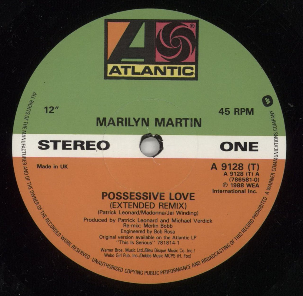 Marilyn Martin Possessive Love UK 12" vinyl single (12 inch record / Maxi-single) MYN12PO29080