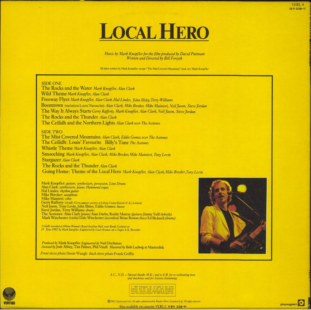 Mark Knopfler Local Hero - 1st - EX UK vinyl LP album (LP record)