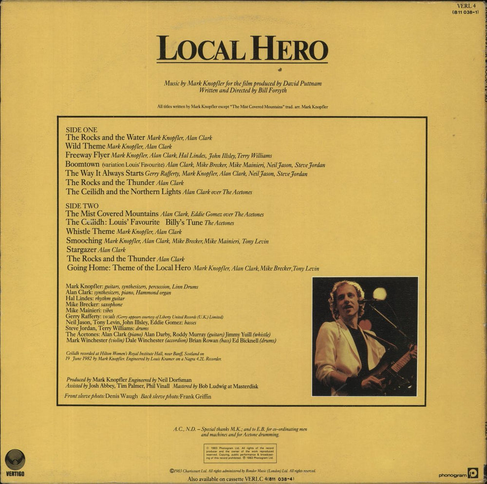 Mark Knopfler Local Hero - 1st - Hype-stickered - VG UK vinyl LP album (LP record)