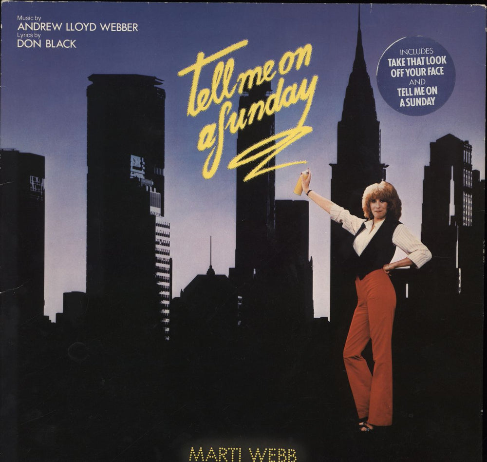 Marti Webb Tell Me On A Sunday - Hype Stickered Sleeve UK vinyl LP album (LP record) POLD5031