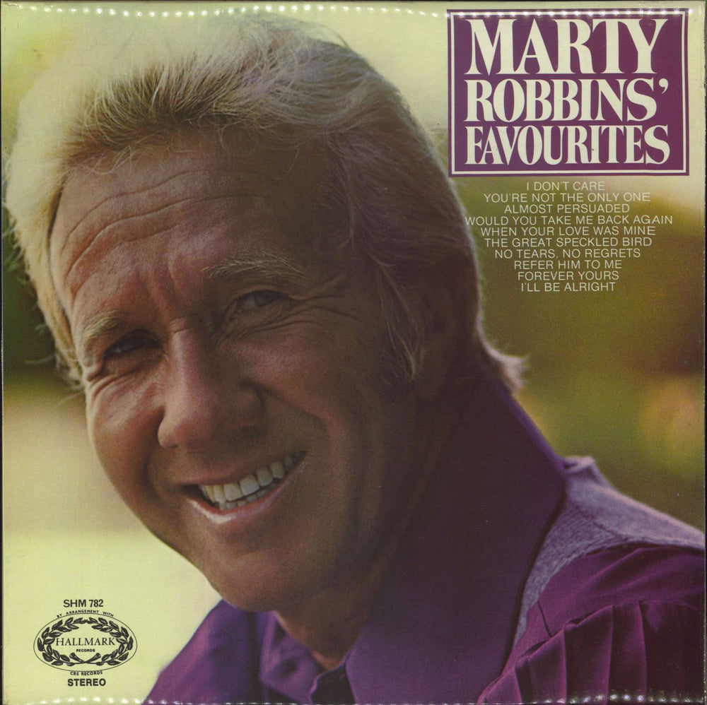 Marty Robbins Marty Robbin's Favourites UK vinyl LP album (LP record) SHM782