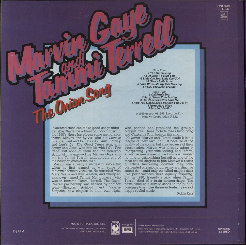 Marvin Gaye & Tammi Terrell The Onion Song UK vinyl LP album (LP record)