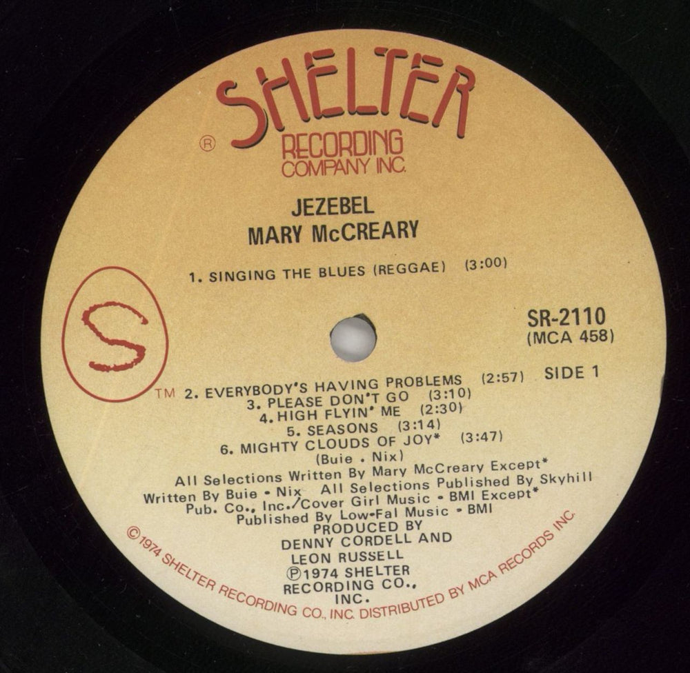Mary McCreary Jezebel US vinyl LP album (LP record) 9BZLPJE860563