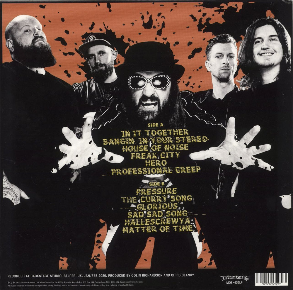 Massive Wagons House Of Noise - Orange Vinyl - Fully Autographed - EX UK vinyl LP album (LP record) 5055006563528