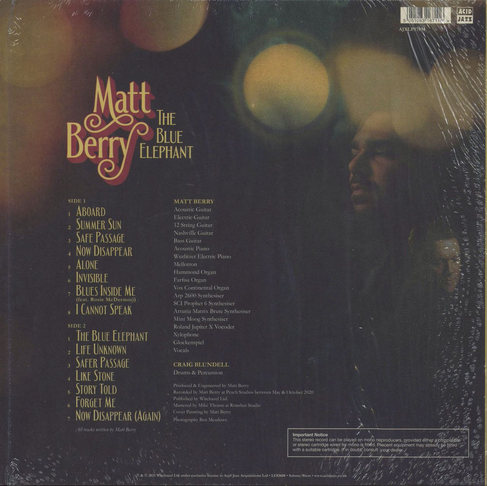 Matt Berry The Blue Elephant - Mustard Yellow Vinyl UK vinyl LP album (LP record) 5051083167109