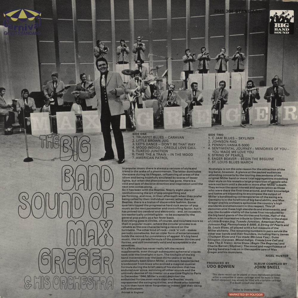 Max Greger The Big Band Sound Of Max Greger & His Orchestra UK vinyl LP album (LP record)