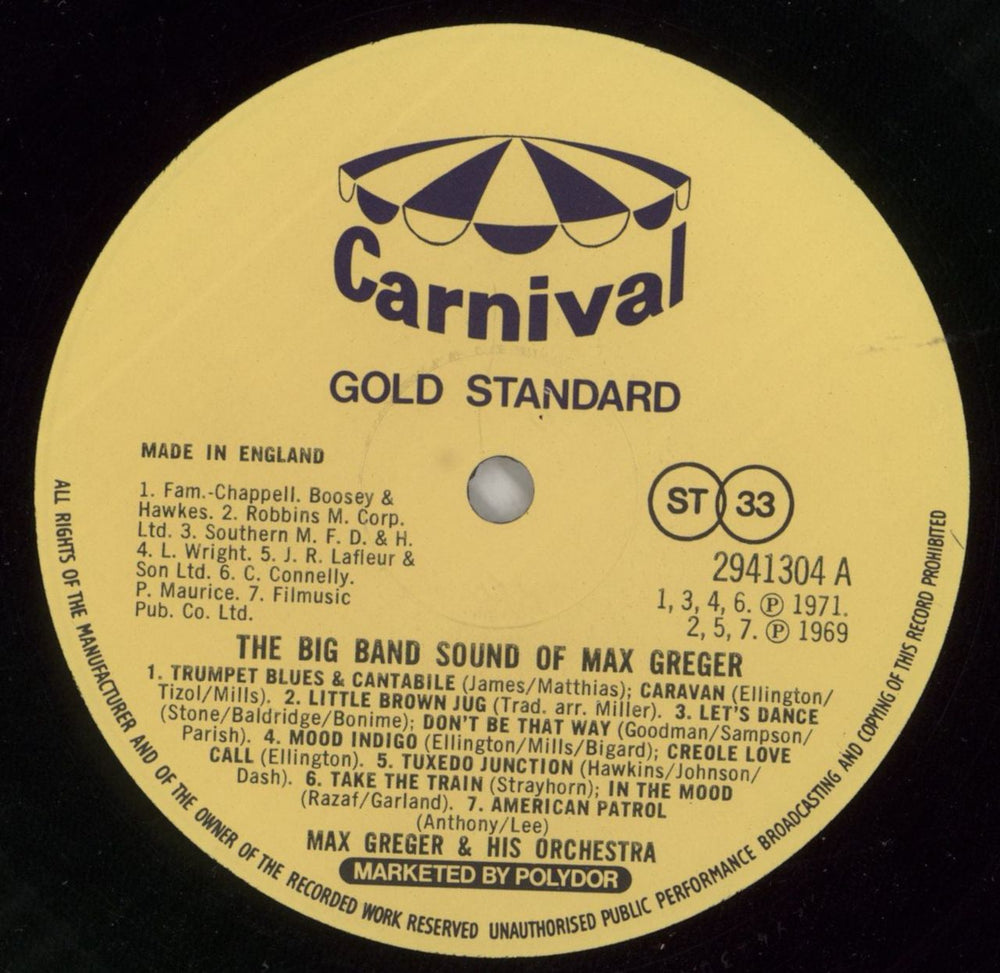 Max Greger The Big Band Sound Of Max Greger & His Orchestra UK vinyl LP album (LP record) MX-LPTH630116