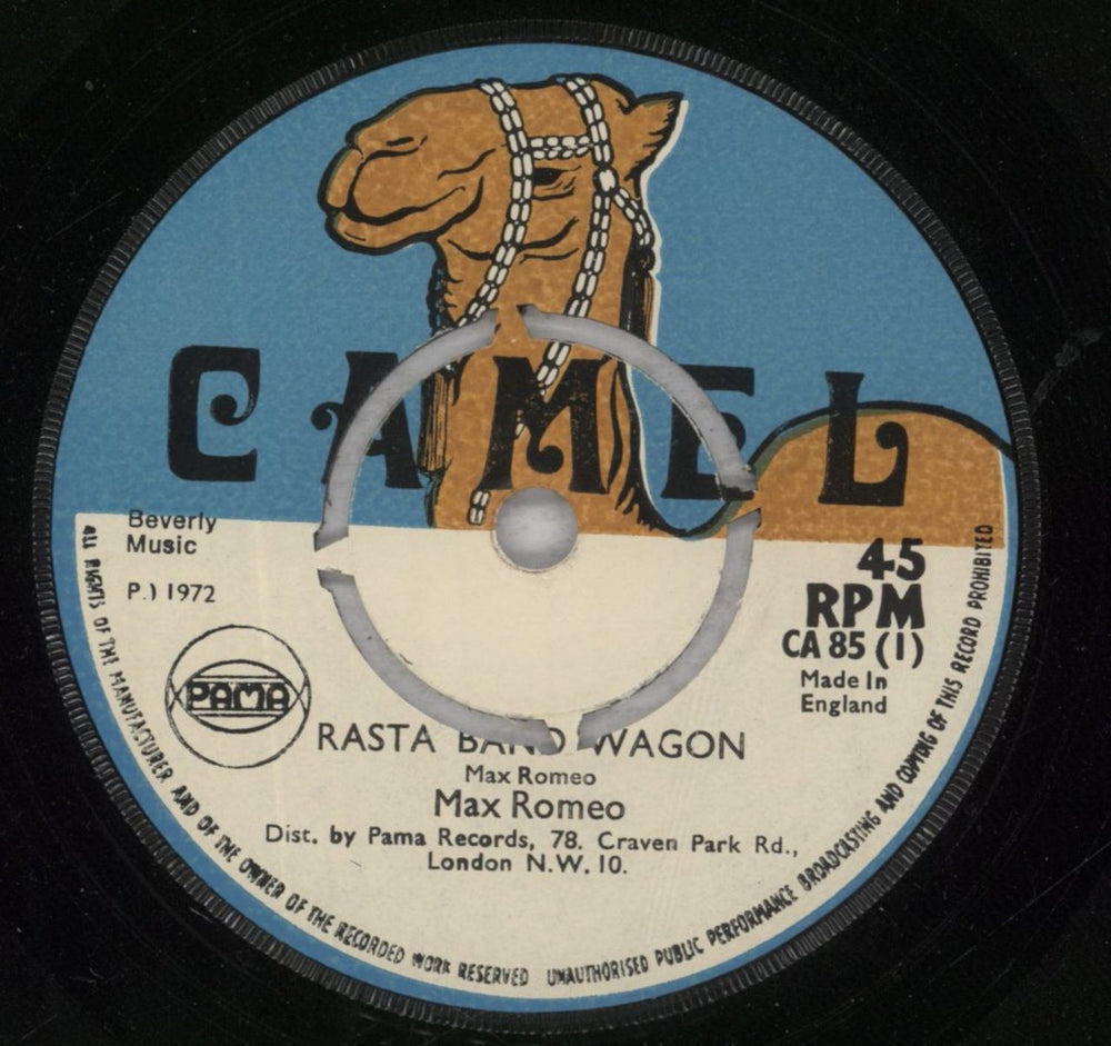 Max Romeo Rasta Band Wagon UK 7" vinyl single (7 inch record / 45) CA85