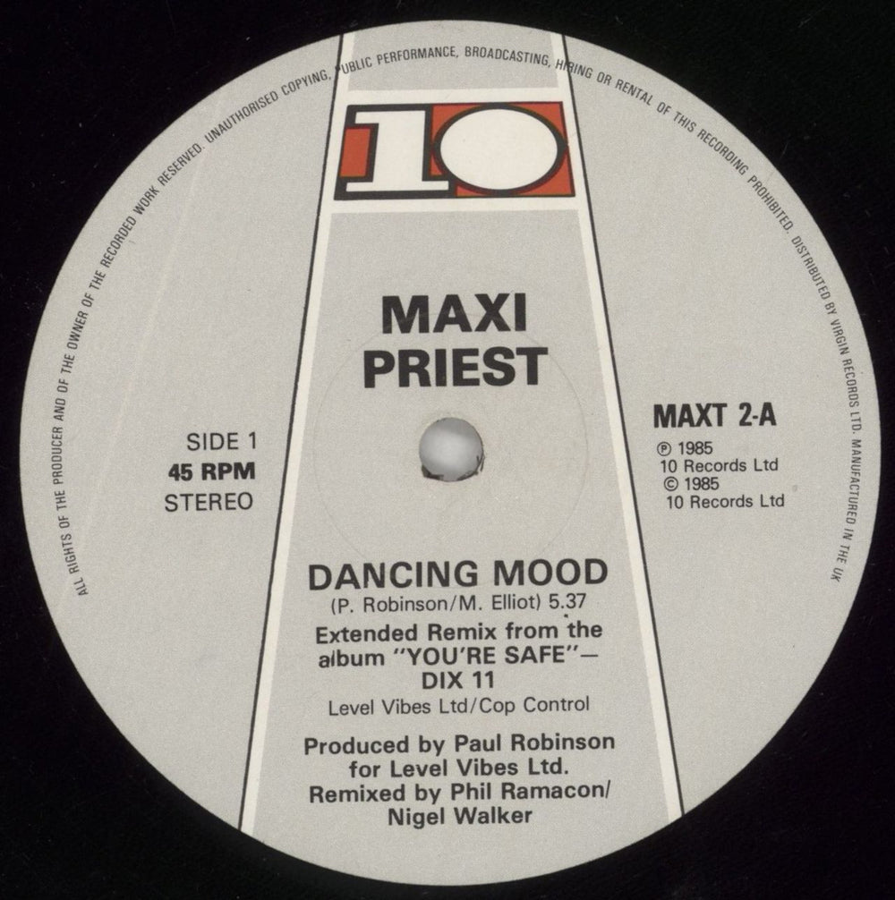 Maxi Priest Dancin' Mood UK 12" vinyl single (12 inch record / Maxi-single) MXP12DA860374