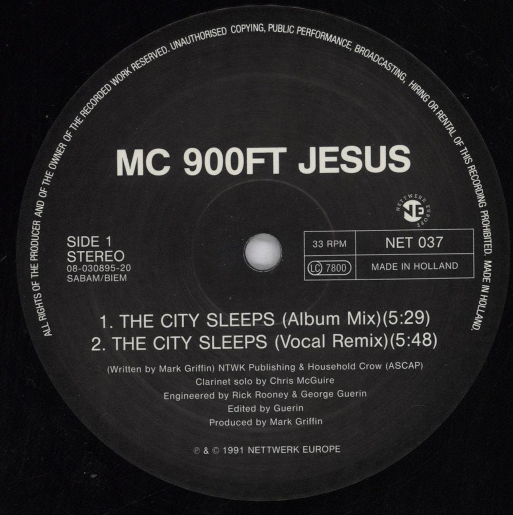 MC 900 Ft Jesus The City Sleeps - EX Belgian 12" vinyl single (12 inch record / Maxi-single) Y7B12TH834924