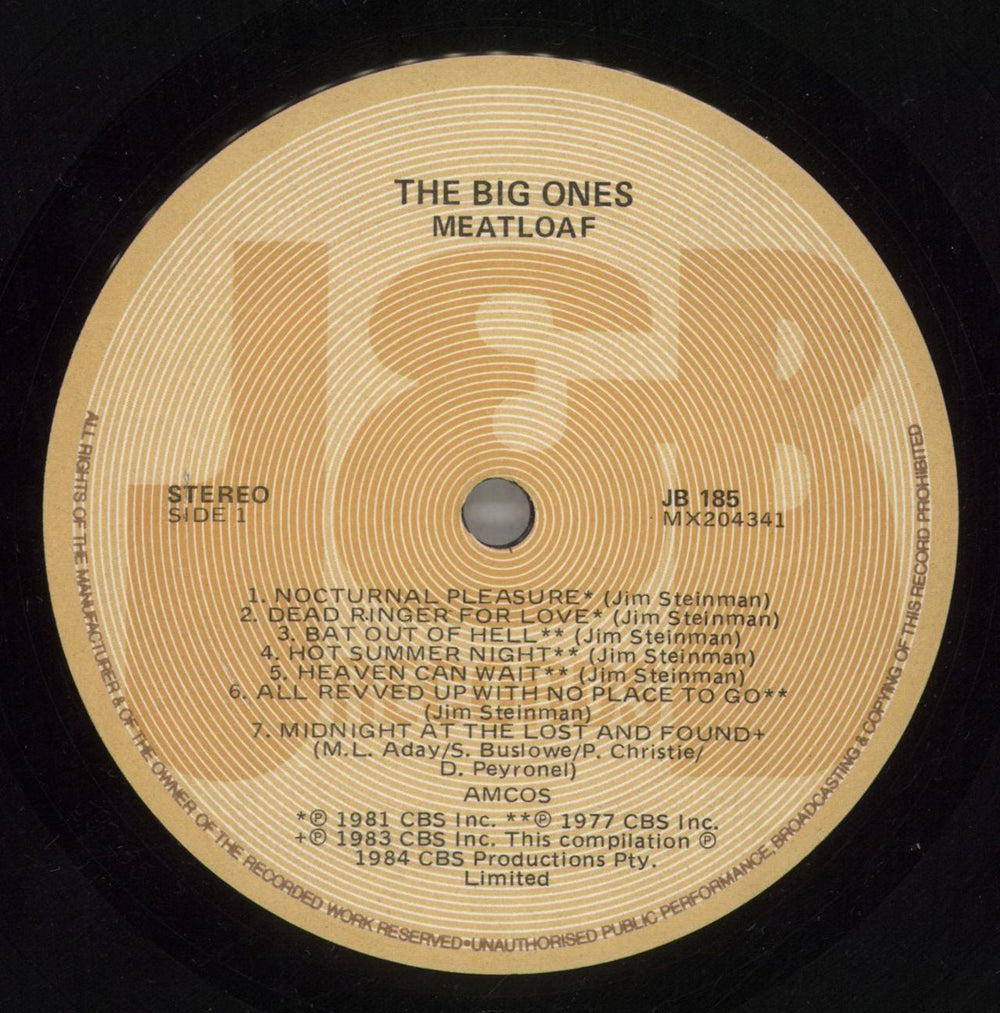 Meat Loaf The Big Ones Australian vinyl LP album (LP record) MEALPTH879826