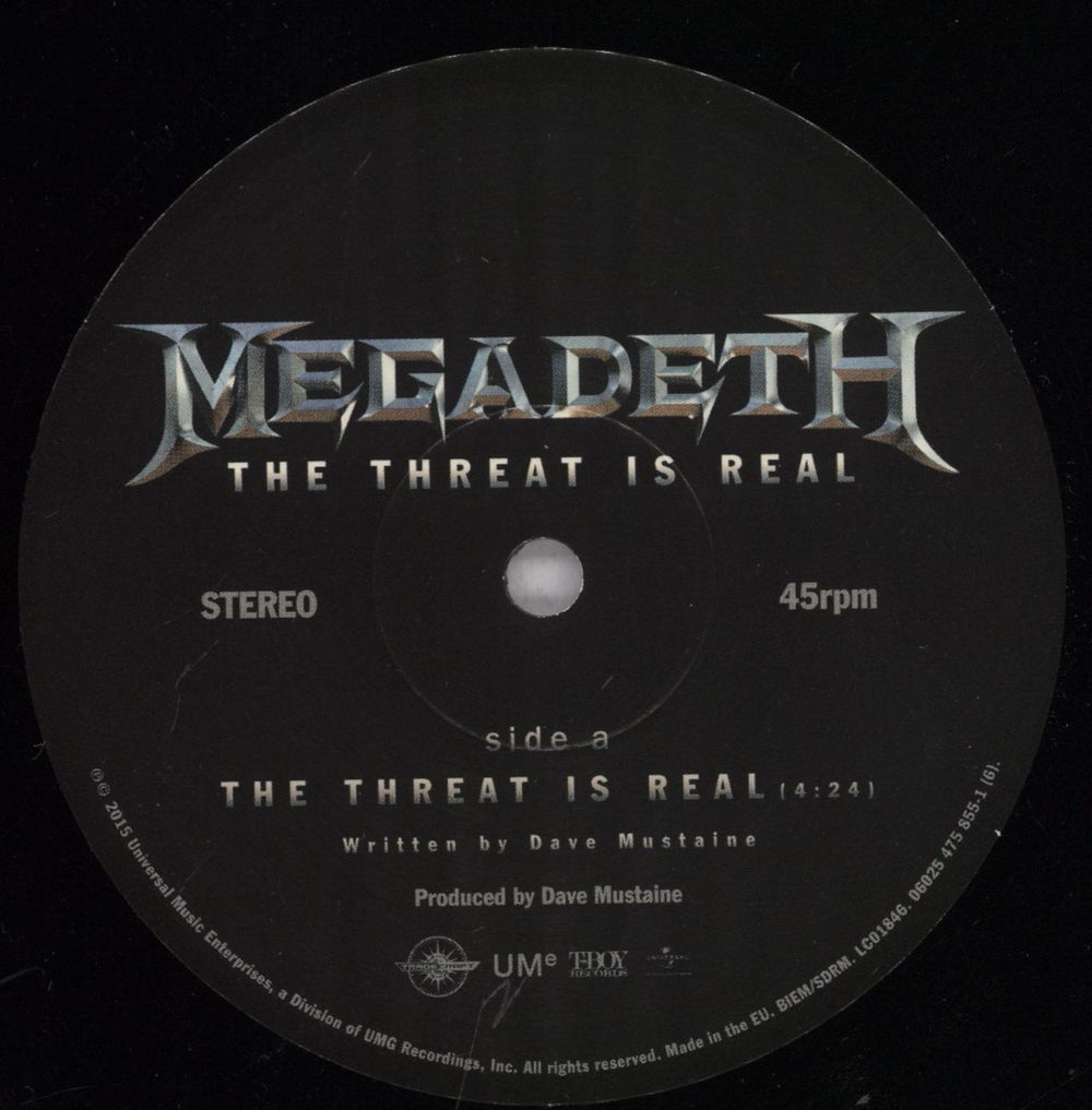 Megadeth The Threat Is Real - 180gm UK 12" vinyl single (12 inch record / Maxi-single) MEG12TH833543