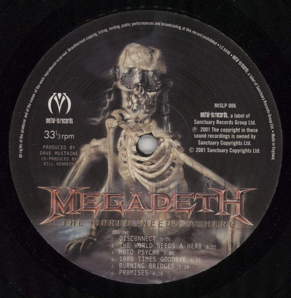 Megadeth The World Needs A Hero UK vinyl LP album (LP record) MEGLPTH186307