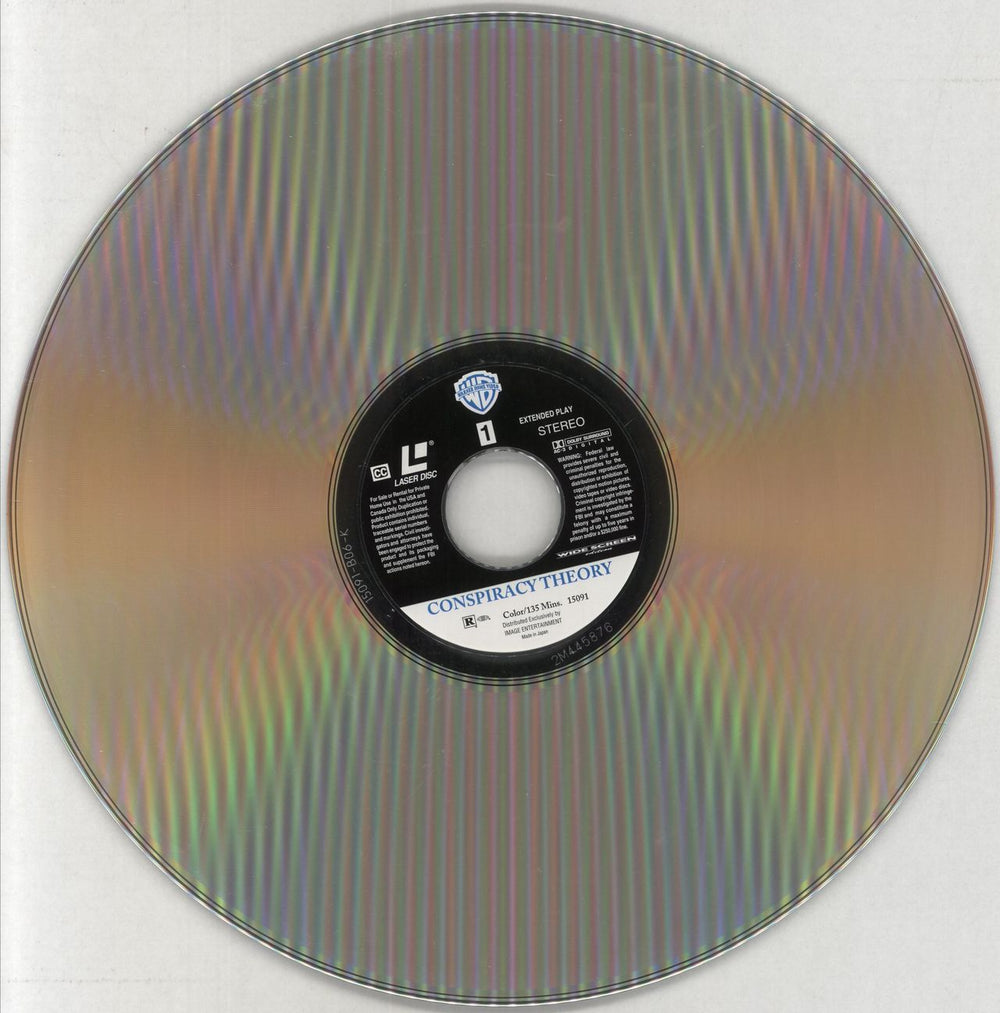 Mel Gibson Conspiracy Theory US laserdisc / lazerdisc MGILZCO857344