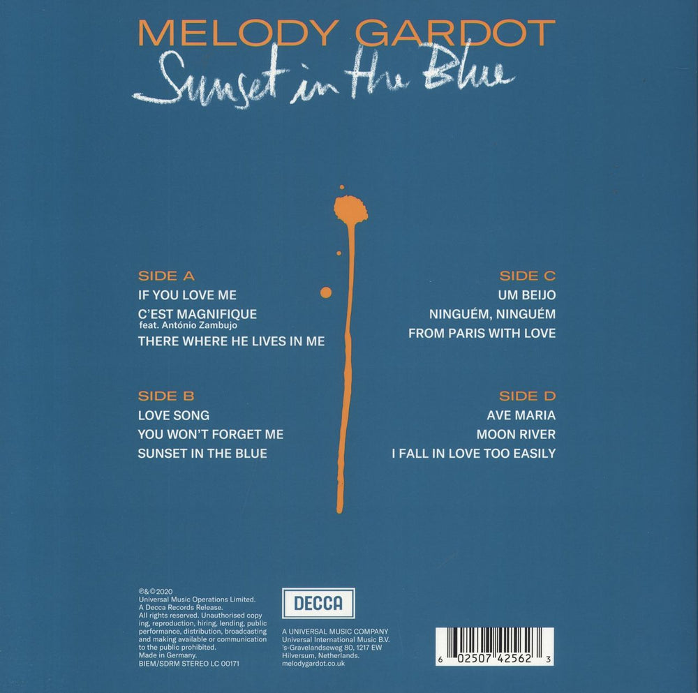 Melody Gardot Sunset In The Blue - 180g UK 2-LP vinyl record set (Double LP Album) 602507425623