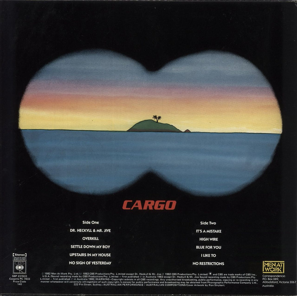 Men At Work Cargo Australian vinyl LP album (LP record)