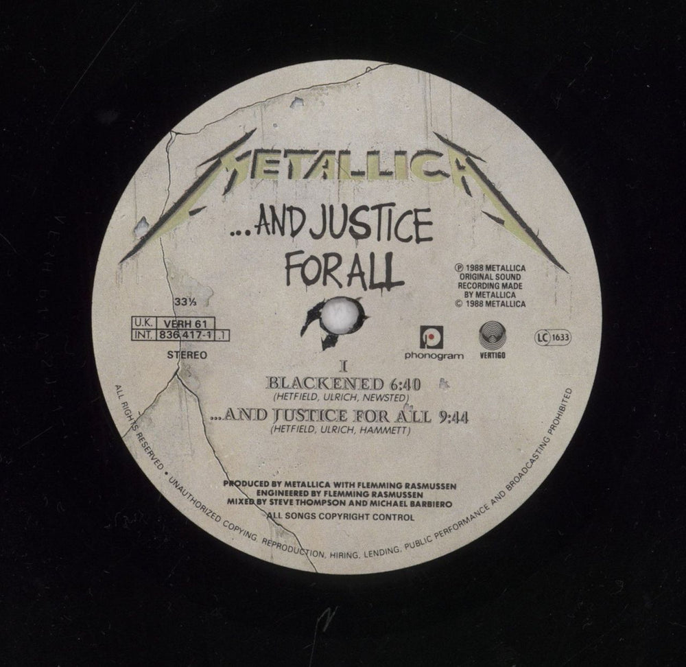 Metallica ...And Justice For All - Hype Stickered - EX UK 2-LP vinyl record set (Double LP Album) 042283606210