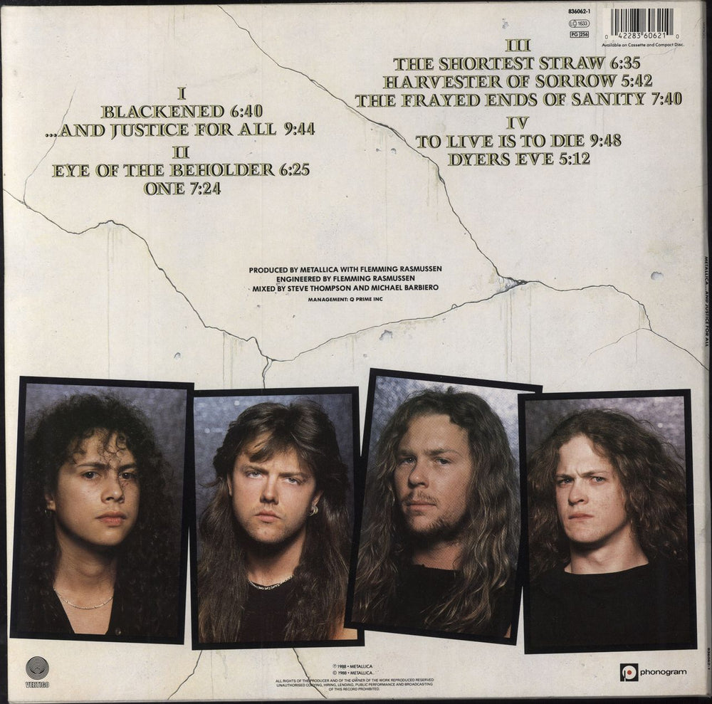 Metallica ...And Justice For All + Inners - VG+ Dutch 2-LP vinyl record set (Double LP Album) 042283606210