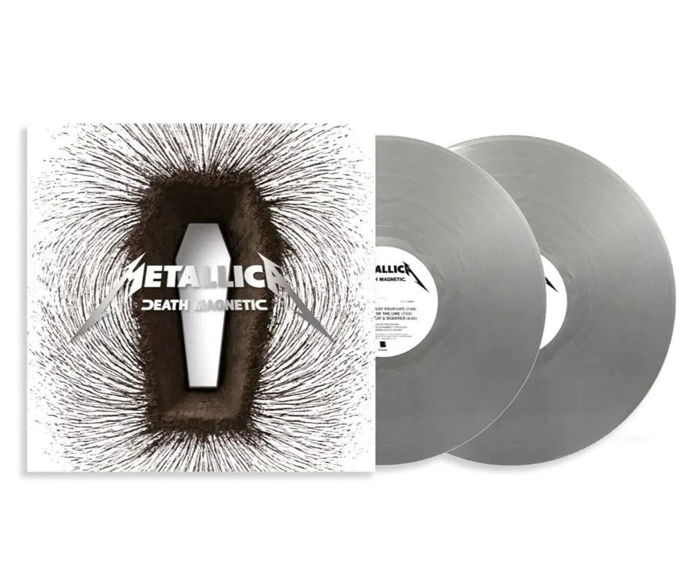 Metallica Death Magnetic - Magnetic Silver Vinyl - Sealed UK 2-LP vinyl record set (Double LP Album) BLCKND018-1U