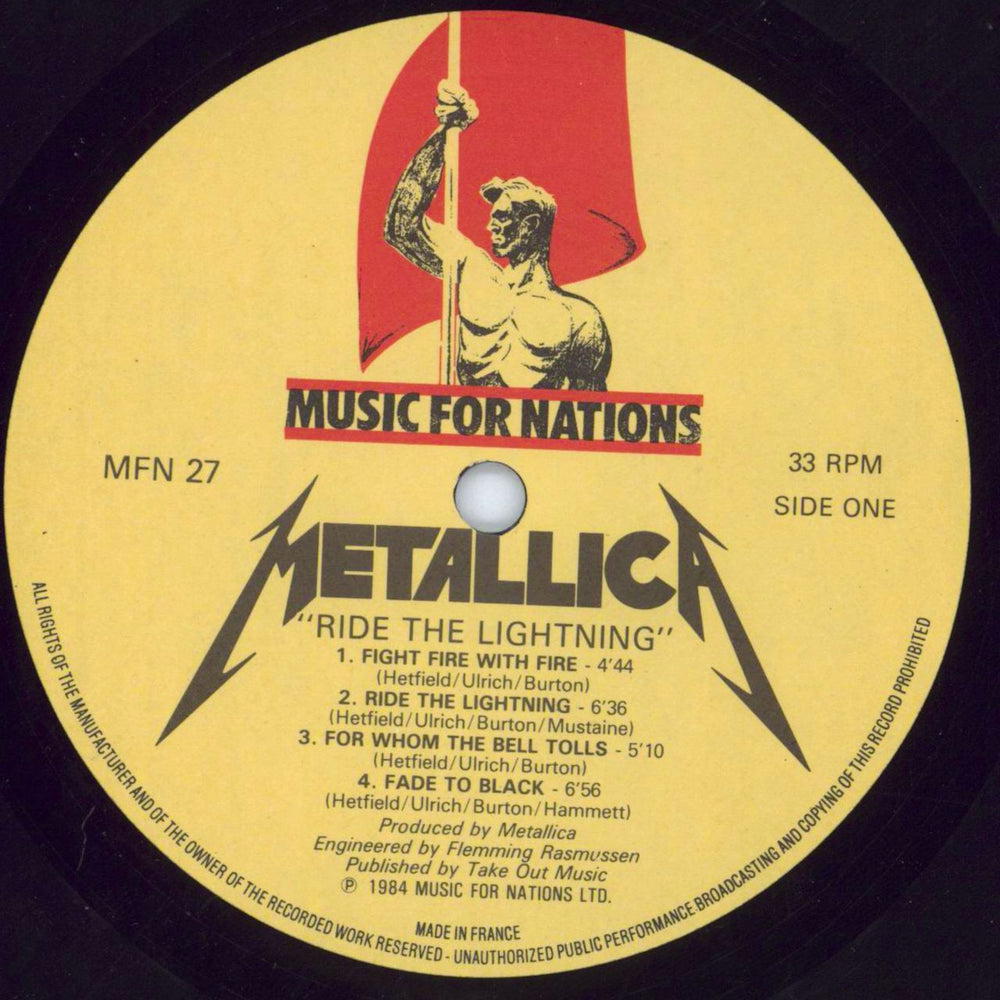 Metallica Ride The Lightning - 1st - French Press - EX UK vinyl LP album (LP record) METLPRI596930