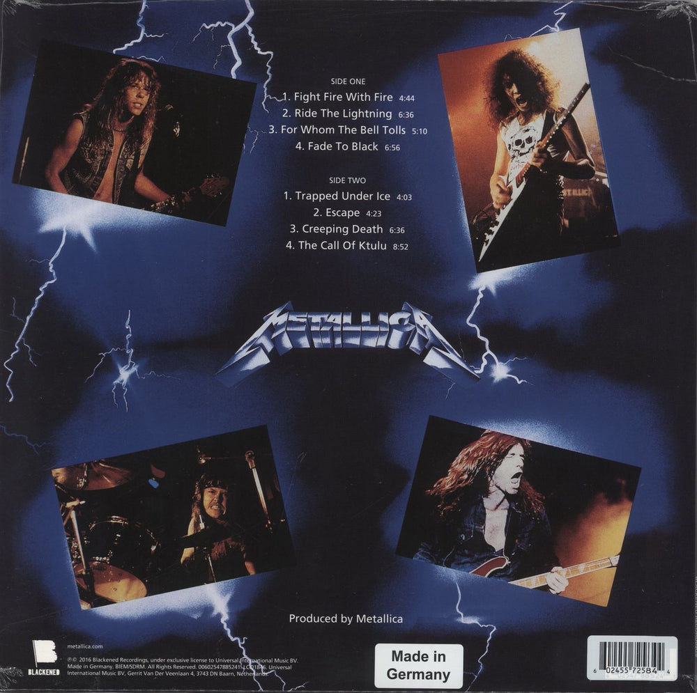 Metallica Ride The Lightning - Electric Blue Vinyl - shrink UK vinyl LP album (LP record) 602455725844