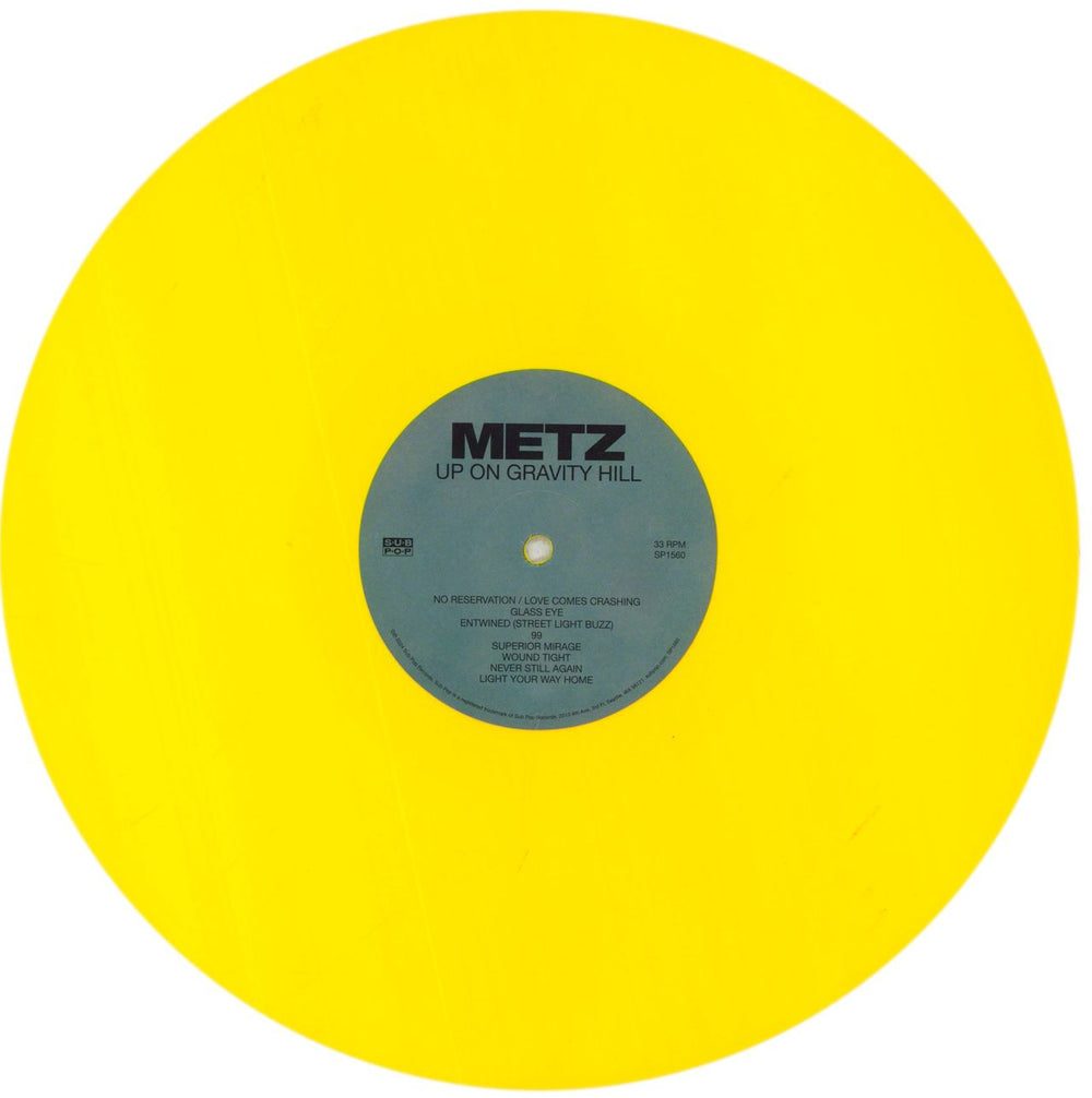 Metz Up On Gravity Hill - Yellow Vinyl + Opened Shrink UK vinyl LP album (LP record) 2VWLPUP843306