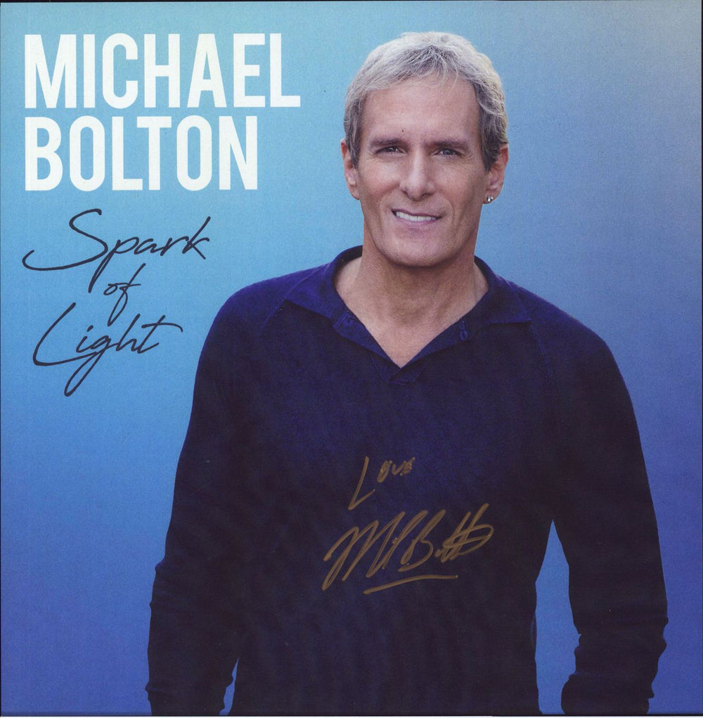 Michael Bolton Spark Of Light - Gold Vinyl + Autographed Print + Opened Shrink UK vinyl LP album (LP record)