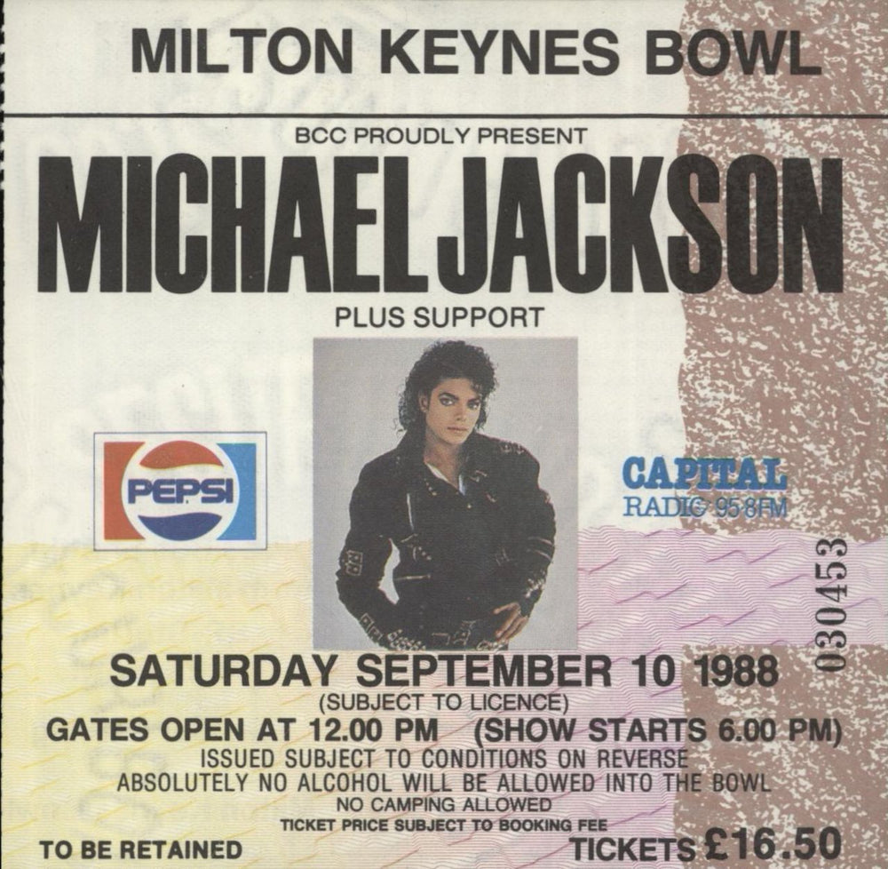 Michael Jackson Bad Tour Programme 1988 + Ticket Stub UK tour programme M-JTRBA867405