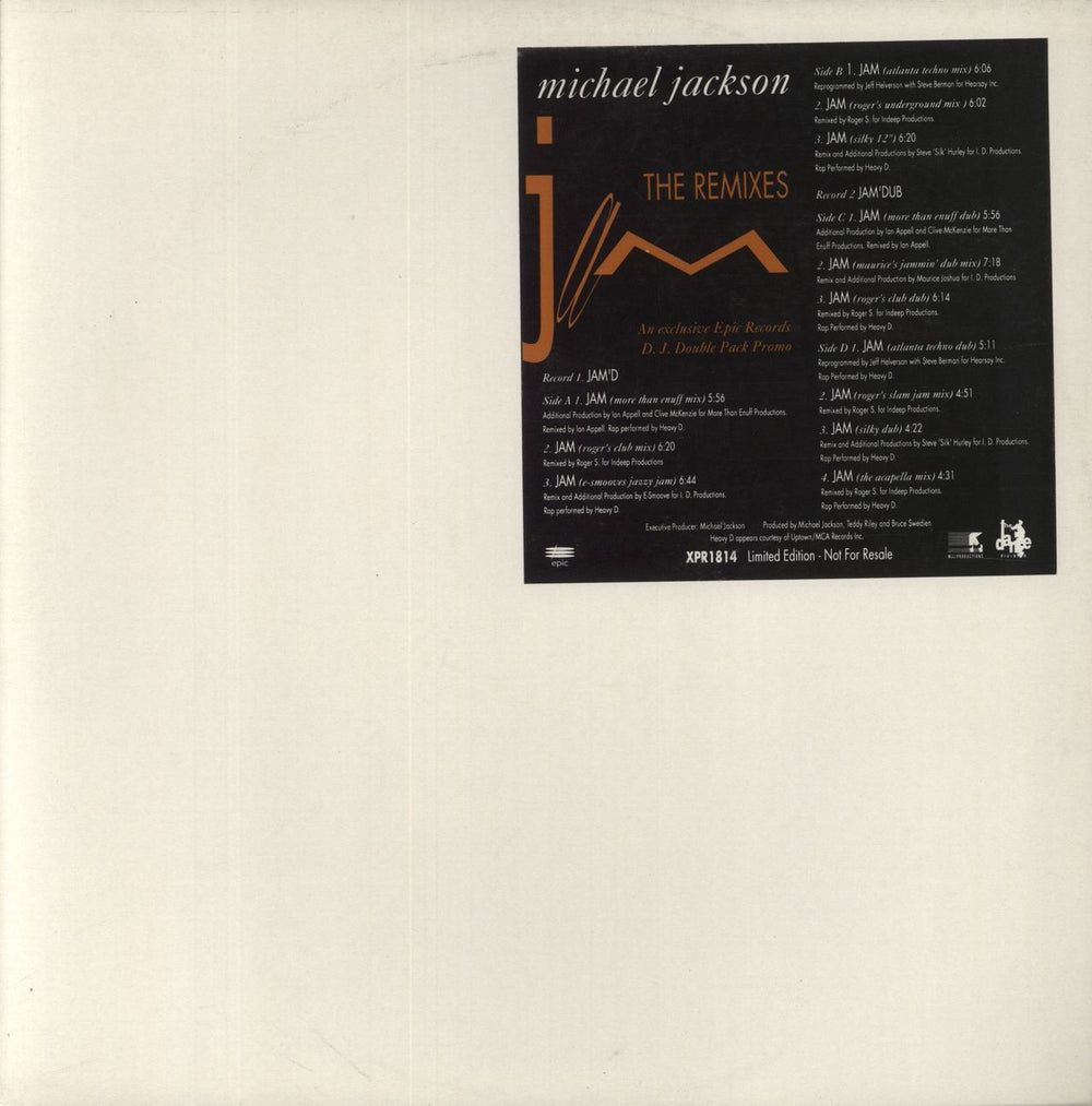 Michael Jackson Jam - Double Pack UK Promo 12" vinyl single (12 inch record / Maxi-single) XPR1814
