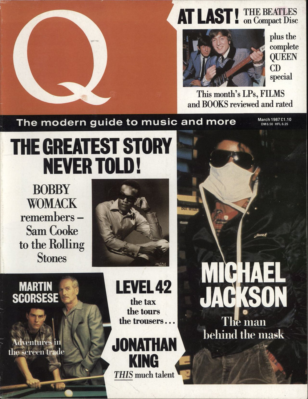 Michael Jackson Q Magazine UK magazine MARCH 1987