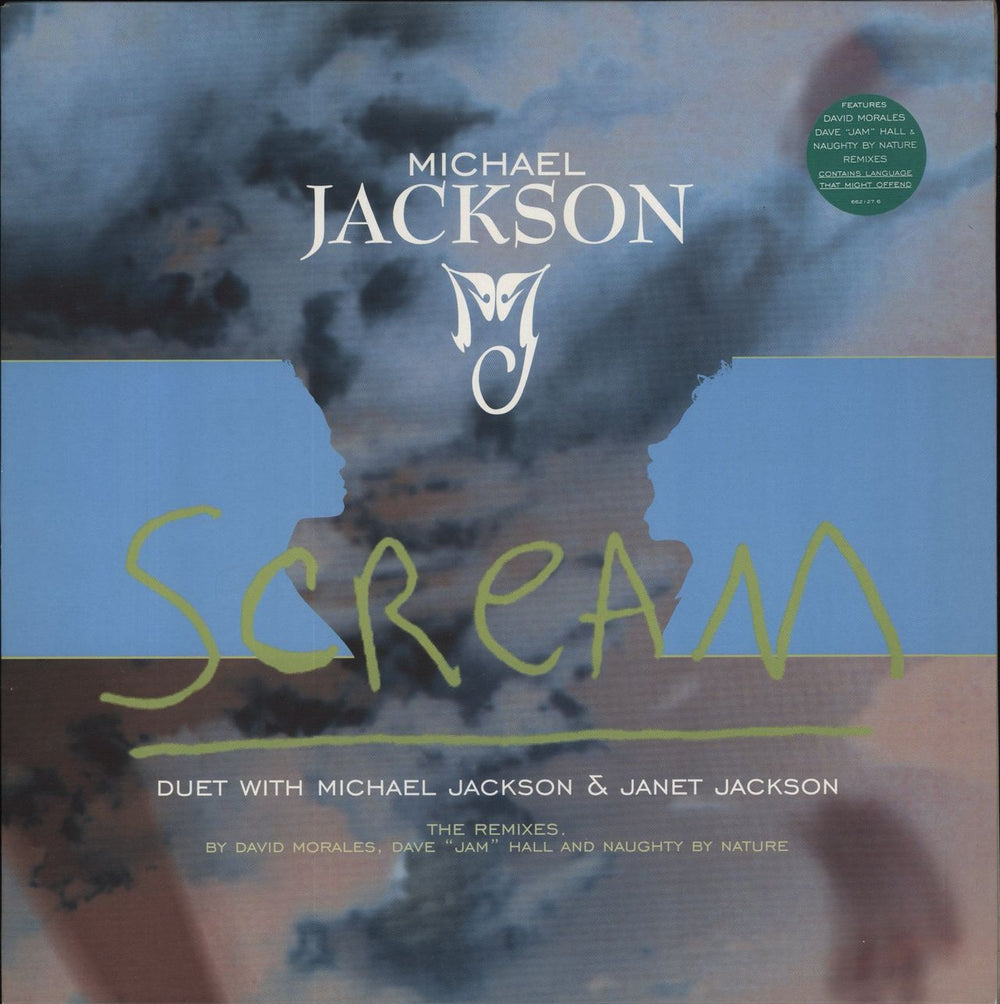 Michael Jackson Scream (The Remixes) - Blue Sleeve UK 12" vinyl single (12 inch record / Maxi-single) 6621276