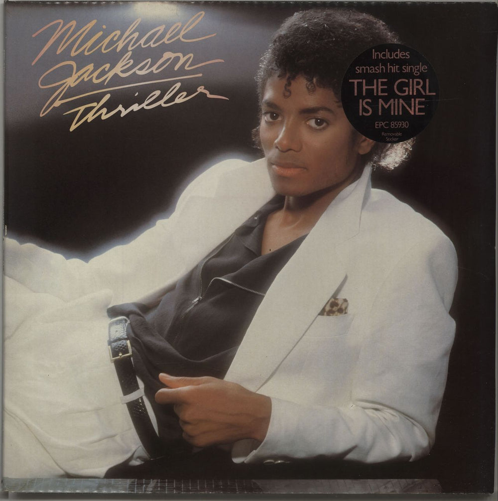 Michael Jackson Thriller - 1st - TGIM Sticker UK Vinyl LP