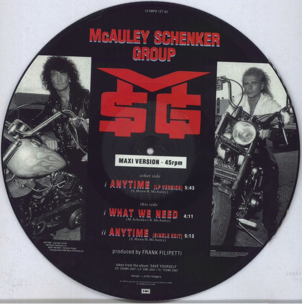 Michael Schenker Group Anytime UK 12" vinyl picture disc (12 inch picture record) MSG2PAN82461