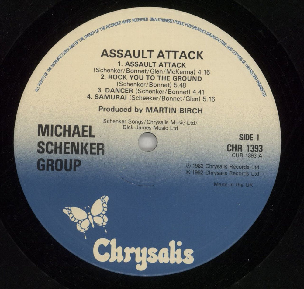 Michael Schenker Group Assault Attack - EX UK vinyl LP album (LP record) MSGLPAS786435