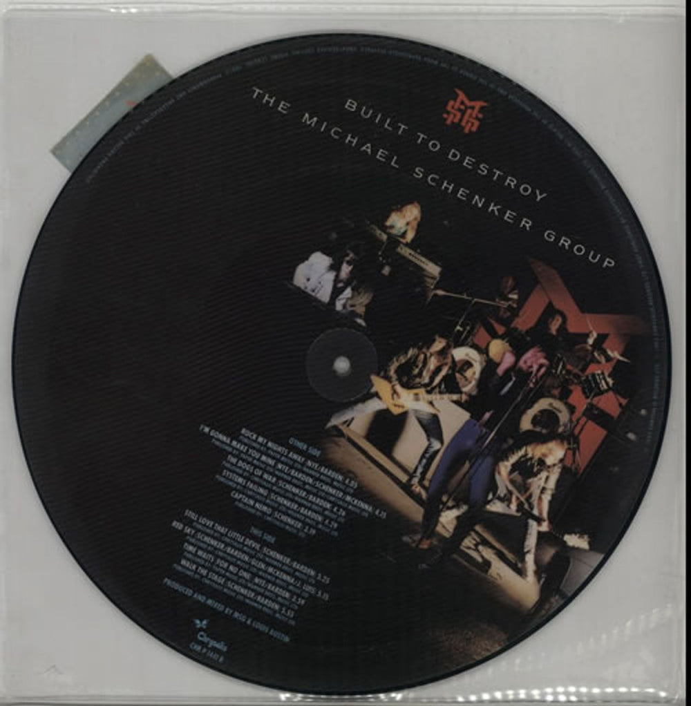 Michael Schenker Group Built To Destroy - Stickered sleeve UK picture disc LP (vinyl picture disc album) MSGPDBU160156